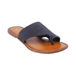 Mochi Navy-Blue Casual Slippers for Men