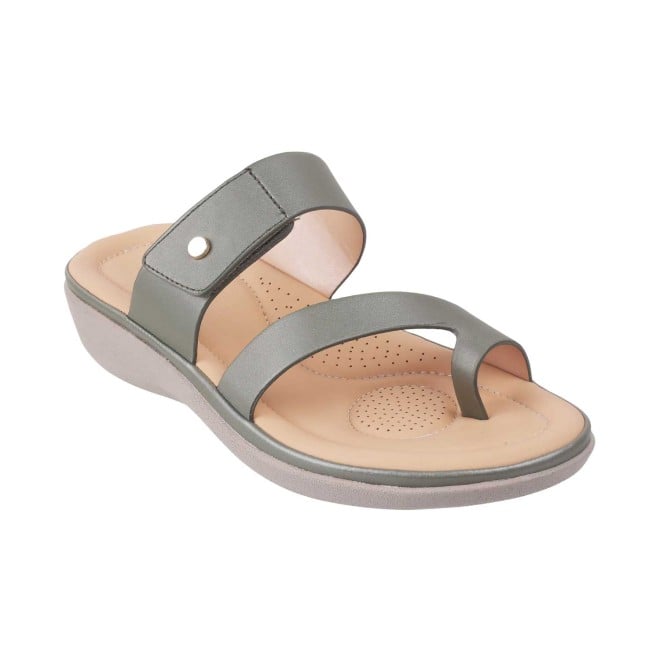 Mochi Women Green Casual Slip Ons