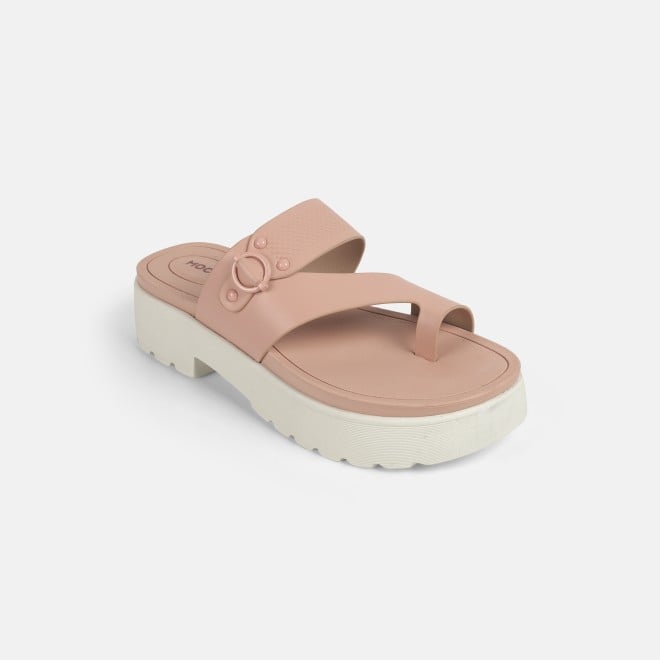 Mochi Women Pink Casual Slip Ons
