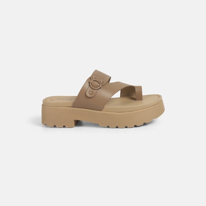 Mochi Women Beige-red Casual Slip Ons (SKU: 32-1396-89-36)