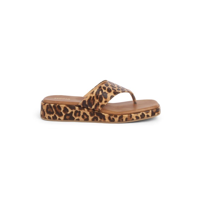 Mochi Women Tan Casual Slippers (SKU: 32-1407-23-36)