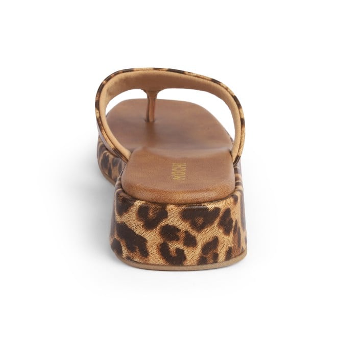 Mochi Women Tan Casual Slippers (SKU: 32-1407-23-36)