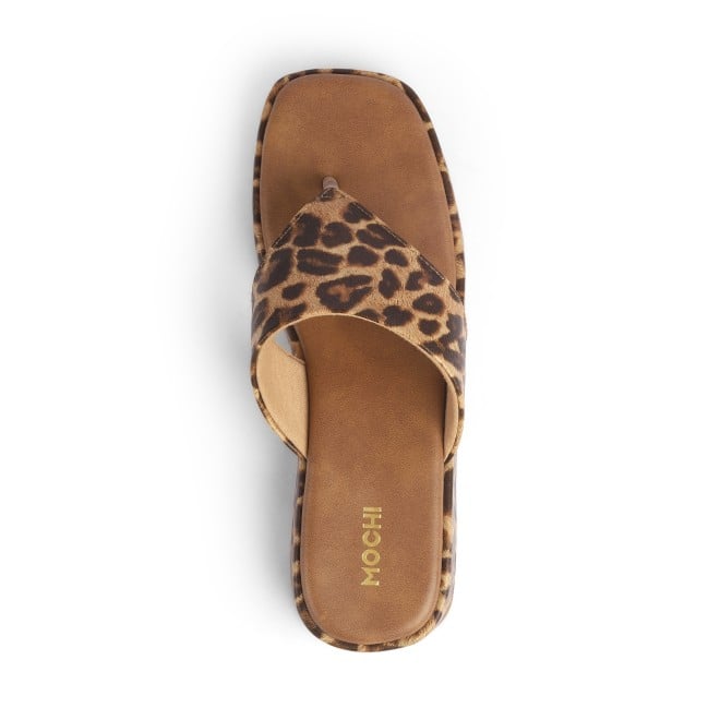Mochi Women Tan Casual Slippers (SKU: 32-1407-23-36)