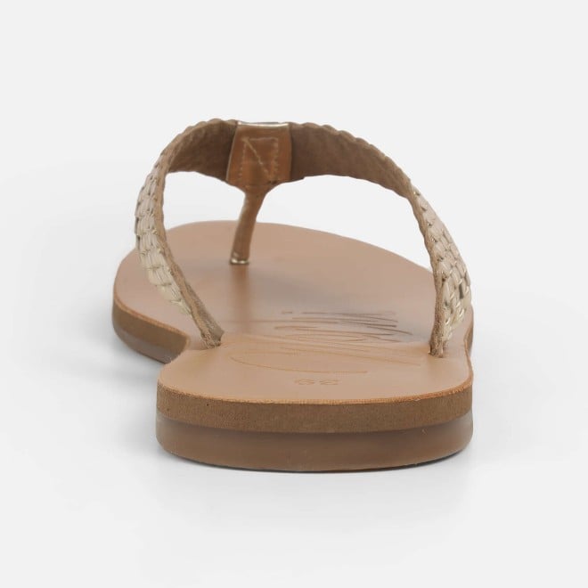 Mochi Women Gold Casual Slippers (SKU: 32-1414-15-36)