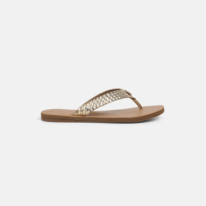 Mochi Women Gold Casual Slippers (SKU: 32-1414-15-37)
