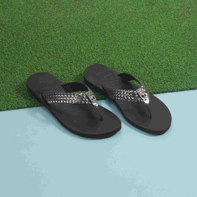 Mochi Women Gun-metal Casual Slippers