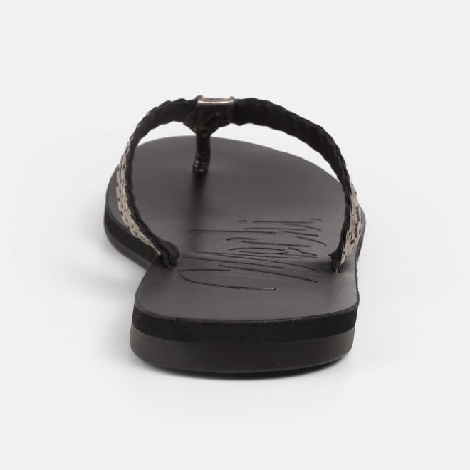 Mochi Women Gun-metal Casual Slippers (SKU: 32-1414-29-36)