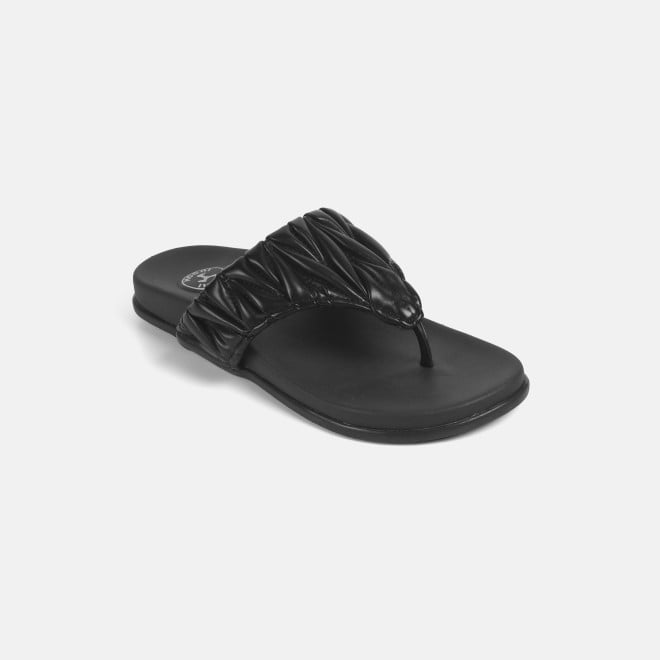 Mochi Women Black Casual Slippers