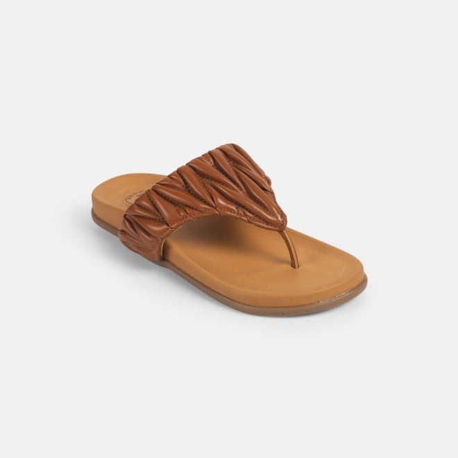 Mochi Women Tan Casual Slippers