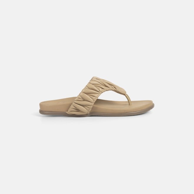 Mochi Women Beige Casual Slippers (SKU: 32-1428-20-36)