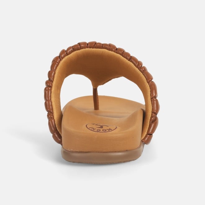 Mochi Women Tan Casual Slippers (SKU: 32-1428-23-36)
