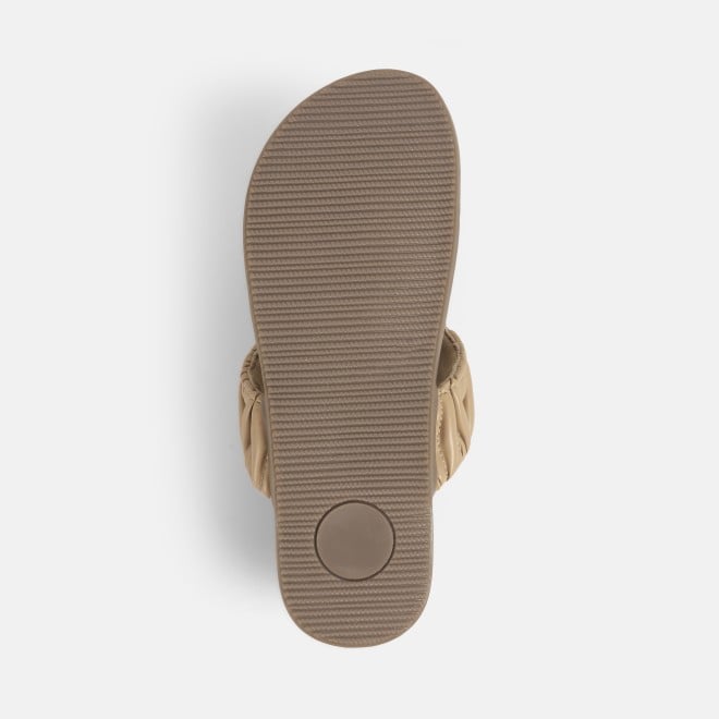 Mochi Women Beige Casual Slippers (SKU: 32-1428-20-36)