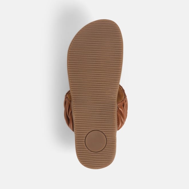 Mochi Women Tan Casual Slippers (SKU: 32-1428-23-36)