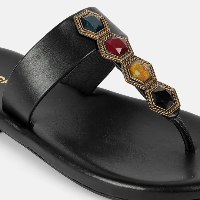 Mochi Women Black Ethnic Slippers (SKU: 32-1461L-11-42)