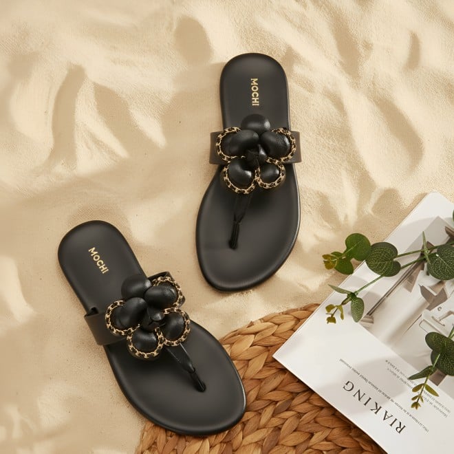 Mochi Women Black Casual Slippers (SKU: 32-1462-11-36)