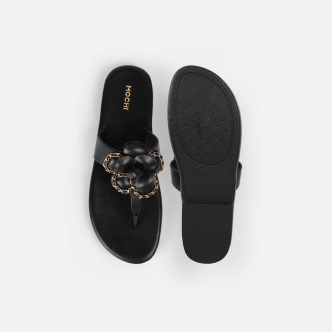 Mochi Women Black Casual Slippers (SKU: 32-1462-11-36)
