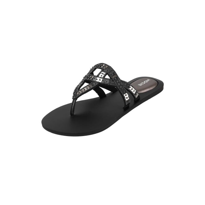Mochi Women Gun-metal Casual Slippers (SKU: 32-1463-29-36)
