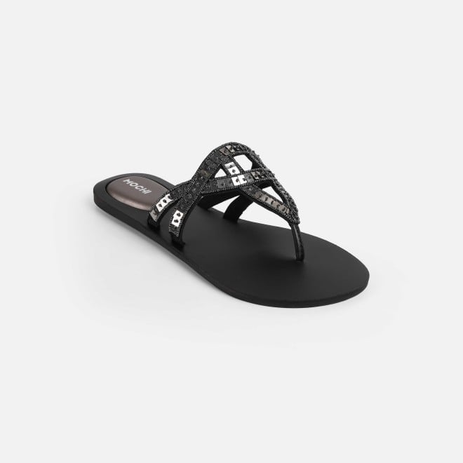 Mochi Women Gun-metal Casual Slippers (SKU: 32-1463-29-36)