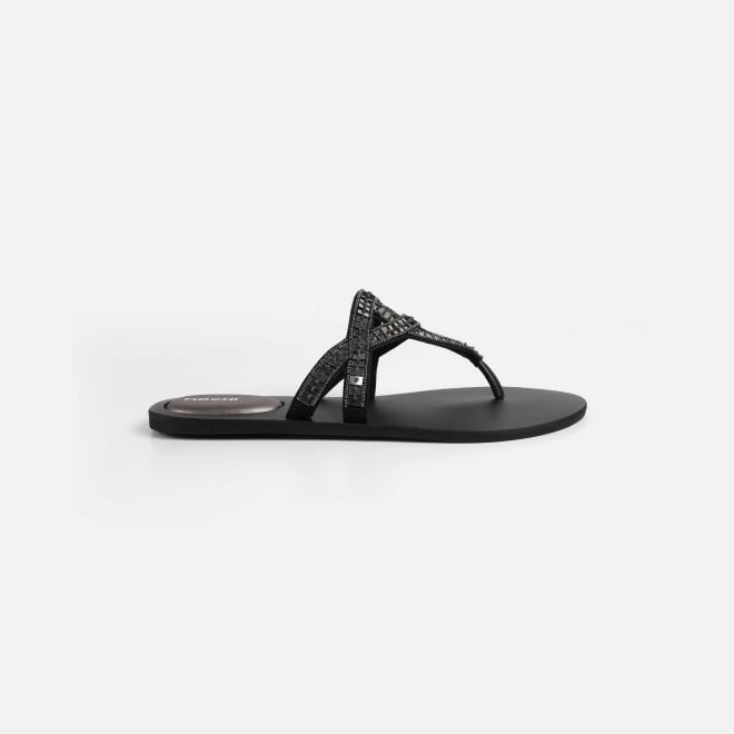 Mochi Women Gun-metal Casual Slippers (SKU: 32-1463-29-36)