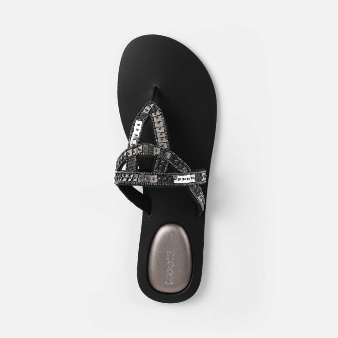 Mochi Women Gun-metal Casual Slippers (SKU: 32-1463-29-36)