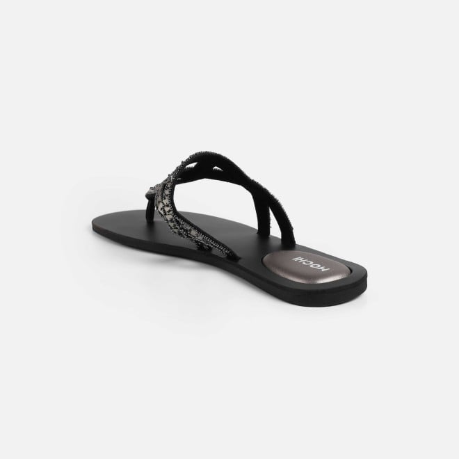 Mochi Women Gun-metal Casual Slippers (SKU: 32-1463-29-36)