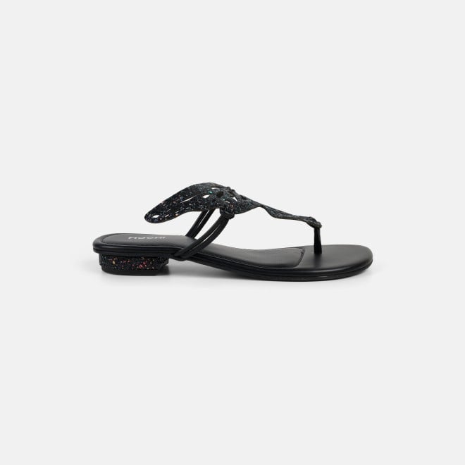 Mochi Women Black Ethnic Slippers (SKU: 32-1465-11-36)