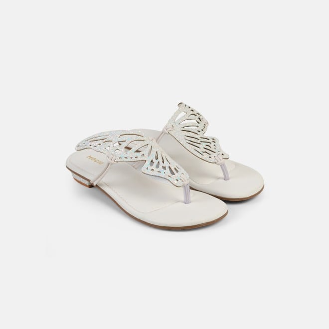 Mochi Women White Ethnic Slippers (SKU: 32-1465L-16-42)