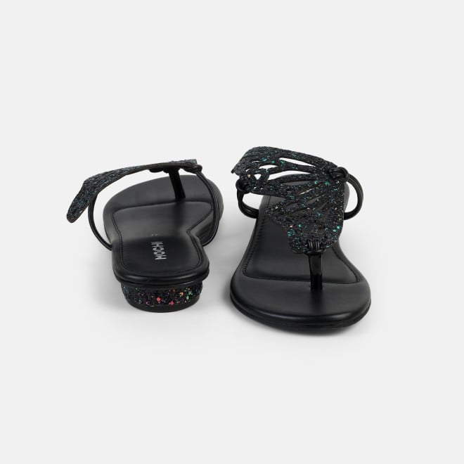 Mochi Women Black Ethnic Slippers (SKU: 32-1465L-11-42)