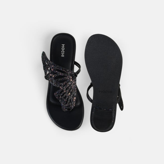 Mochi Women Black Ethnic Slippers (SKU: 32-1465L-11-42)