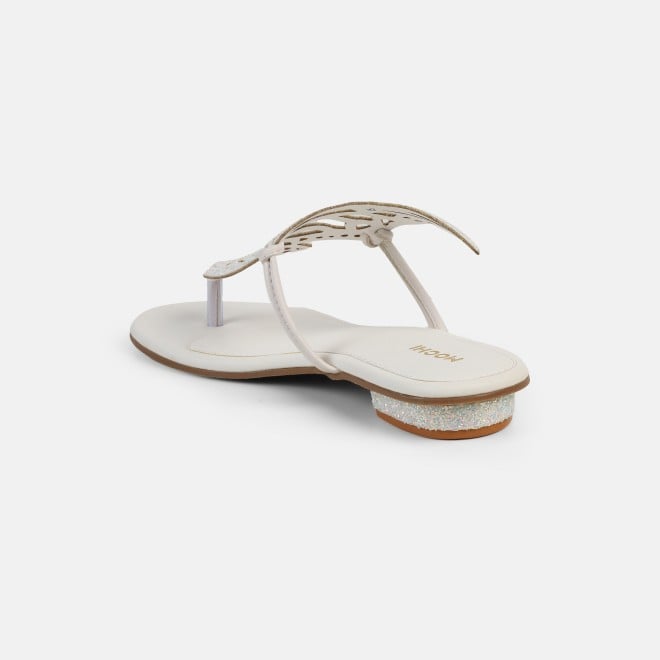 Mochi Women White Ethnic Slippers (SKU: 32-1465L-16-42)