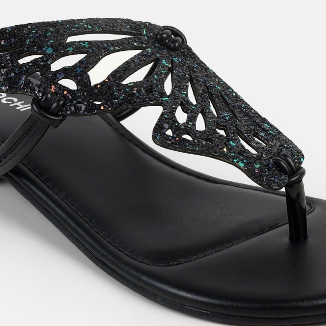 Mochi Women Black Ethnic Slippers (SKU: 32-1465L-11-42)