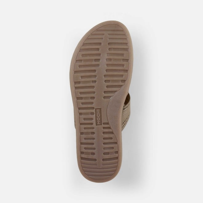 Mochi Women Beige Casual Slippers (SKU: 32-1467-20-36)
