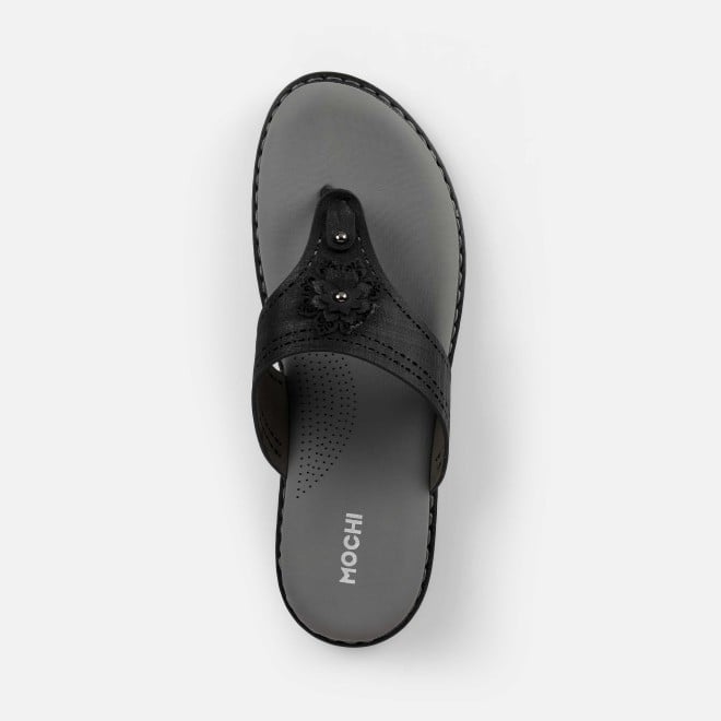 Mochi Women Black Casual Slippers (SKU: 32-1467-11-36)