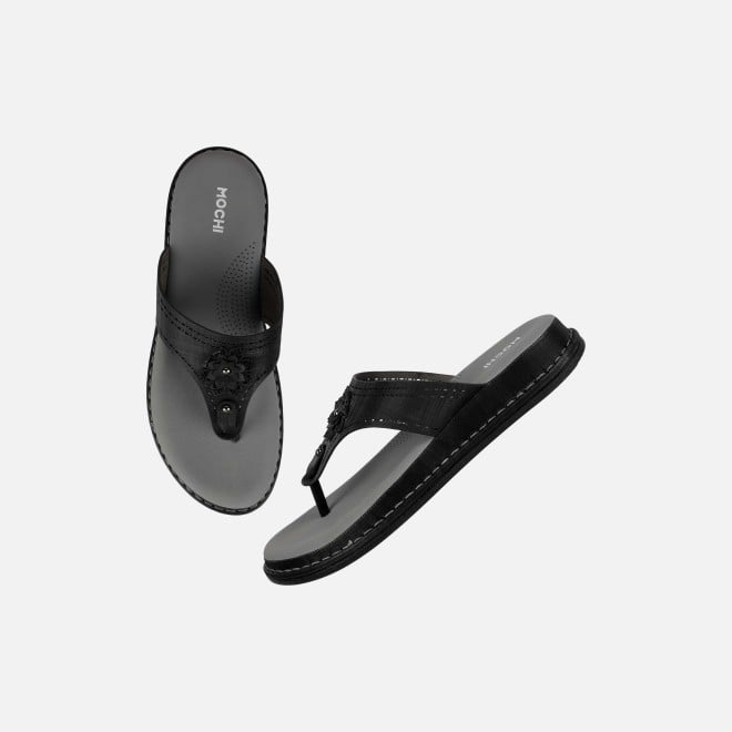 Mochi Women Black Casual Slippers (SKU: 32-1467-11-36)
