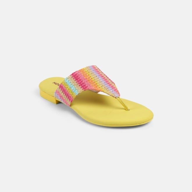 Mochi Women Yellow Casual Slippers (SKU: 32-1470-33-36)