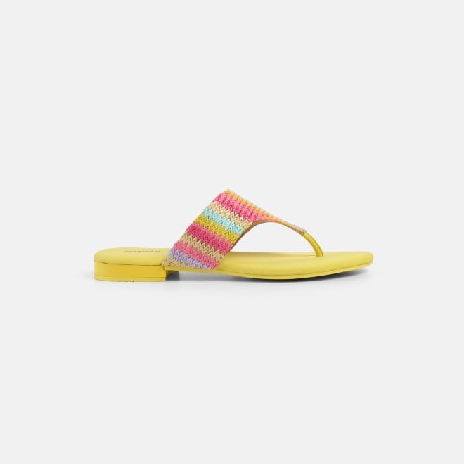 Mochi Women Yellow Casual Slippers (SKU: 32-1470-33-36)