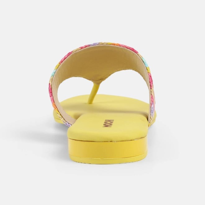 Mochi Women Yellow Casual Slippers (SKU: 32-1470-33-36)