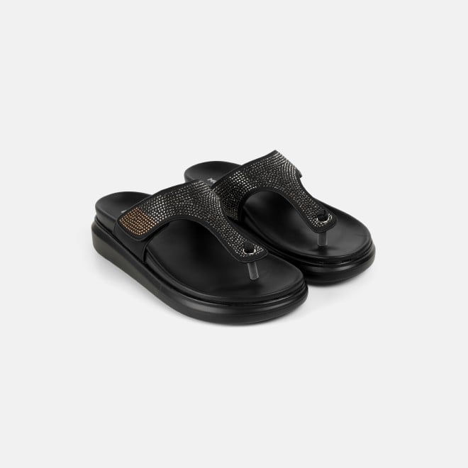 Mochi Women Black Casual Slippers (SKU: 32-1473-11-36)