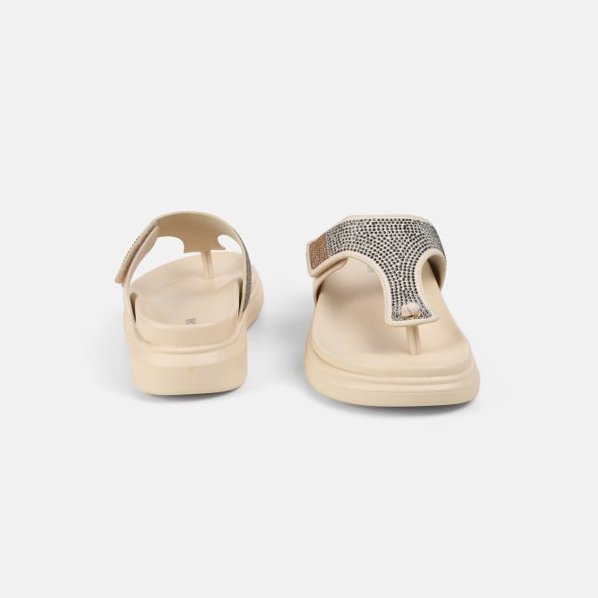 Mochi Women Beige Casual Slippers (SKU: 32-1473-20-36)