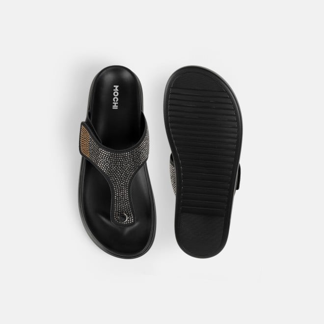 Mochi Women Black Casual Slippers (SKU: 32-1473-11-36)