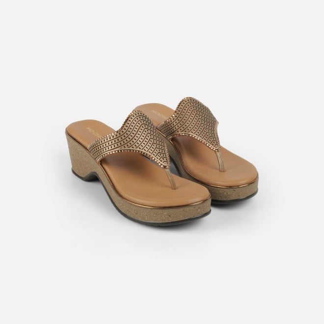 Mochi Women Antic-gold Casual Slip Ons (SKU: 32-1474-28-37)
