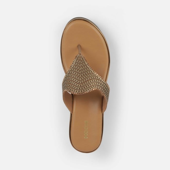 Mochi Women Antic-gold Casual Slip Ons (SKU: 32-1474-28-37)