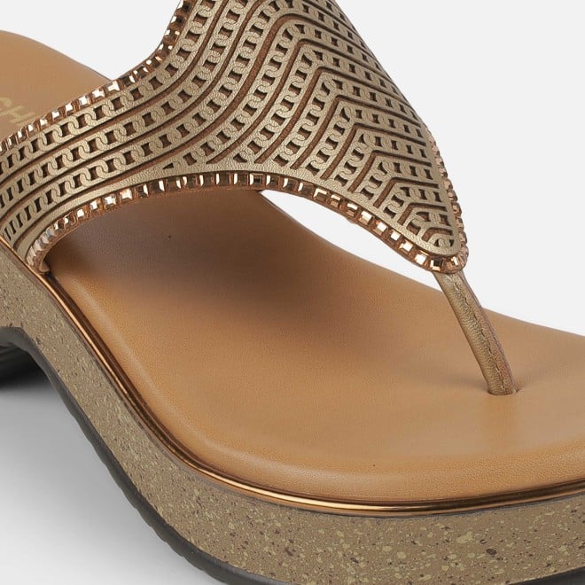 Mochi Women Antic-gold Casual Slip Ons (SKU: 32-1474-28-37)