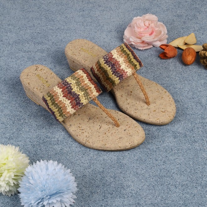Mochi Women Brown-multi Casual Slip Ons