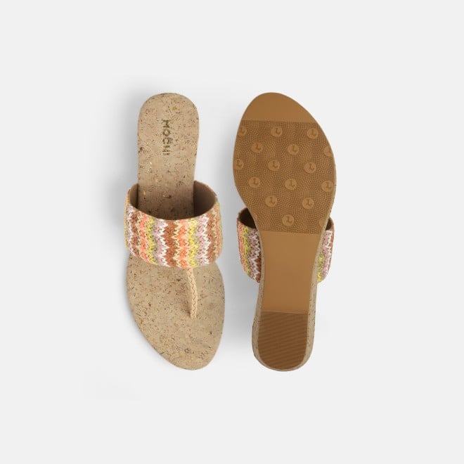 Mochi Women Beige-multi Casual Slip Ons (SKU: 32-1475-63-36)