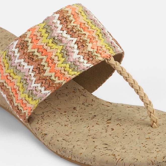 Mochi Women Beige-multi Casual Slip Ons (SKU: 32-1475-63-36)