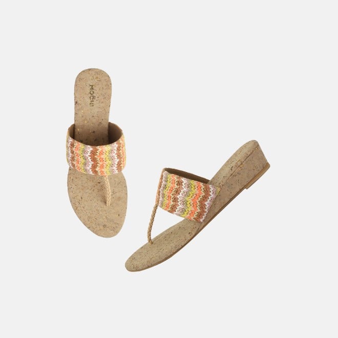Mochi Women Beige-multi Casual Slip Ons (SKU: 32-1475-63-36)