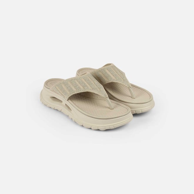 Mochi Women Beige Casual Slippers (SKU: 32-1477-20-36)