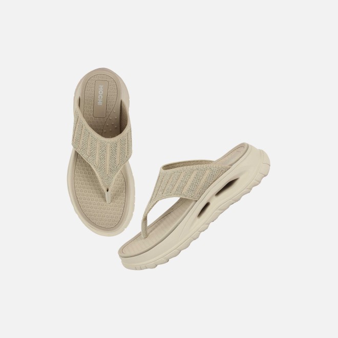 Mochi Women Beige Casual Slippers (SKU: 32-1477-20-36)