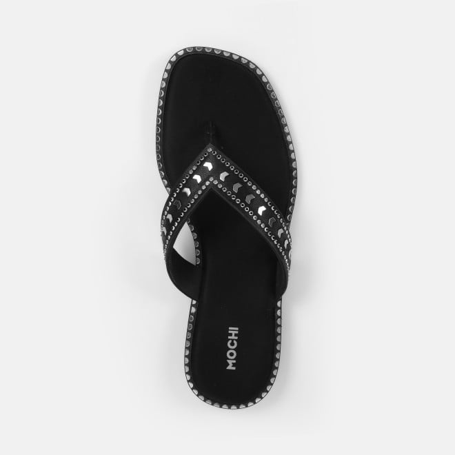 Mochi Women Black Casual Slippers (SKU: 32-1485-11-36)